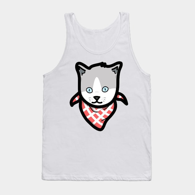 cool cat with scarf Tank Top by richardwibi